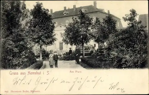 Ak Herrnhut in Sachsen, Am Platz