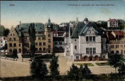 Ak Jena in Thüringen, Volkshaus, Lesehalle der Karl Zeiss Stiftung