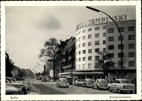 Ak Berlin Charlottenburg, Hotel Kempinski, Kurfürstendamm