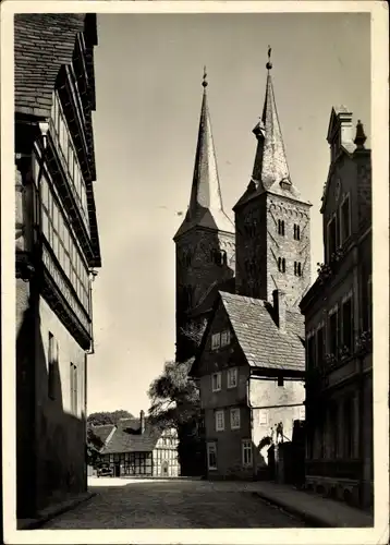 Ak Höxter an der Weser, Pfarrkirche St. Kilian, Rathausgiebel