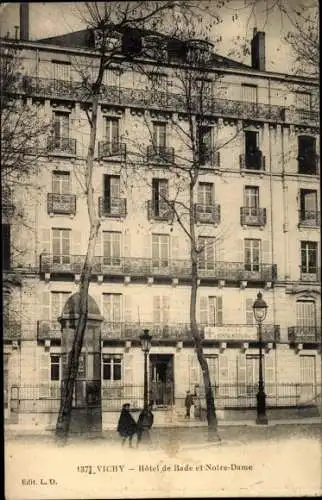 Ak Vichy Allier, Hotel de Bade et Notre Dame