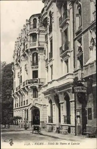 Ak Vichy Allier, Hotels du Havre et Lutecio
