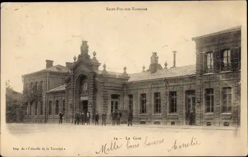 Ak Saint Pol sur Ternoise Pas de Calais, La Gare