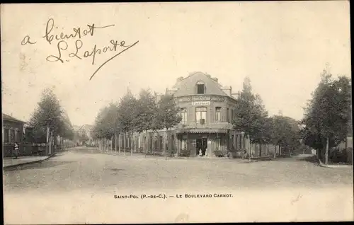 Ak Saint Pol Pas de Calais, Le Boulevard Carnot