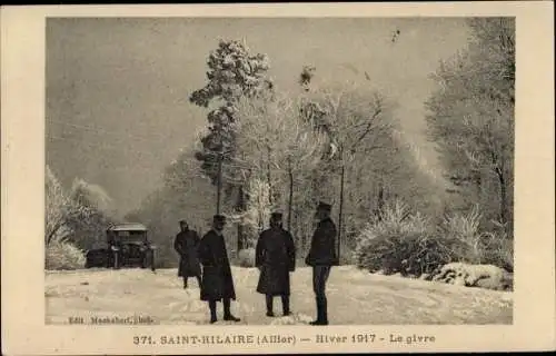 Ak Saint Hilaire Allier, Le givre, Hiver 1917