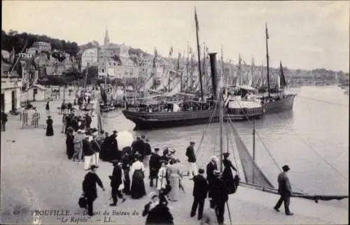 Ak Trouville Calvados, Depart du Bateau du Le Rapide