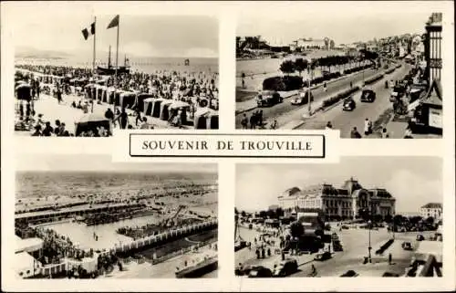 Ak Trouville Calvados, Strand, Promenade, Souvenir