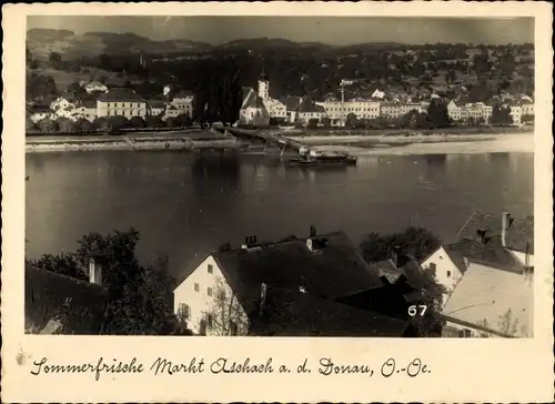 Ak Markt Aschach an der Donau Oberösterreich, Blick aus Donauufer