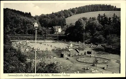 Ak Hoffnungsthal Rösrath im Rheinisch Bergischen Kreis, Freibad aus Vogelschau