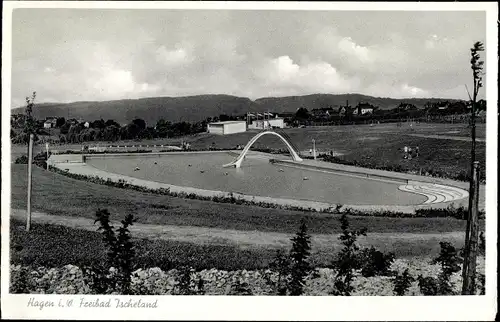 Ak Hagen in Westfalen Ruhrgebiet, Freibad Ischeland