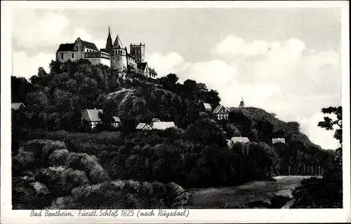 Ak Bad Bentheim Niedersachsen, Blick auf das fürstliche Schloss, nach Ruysdael