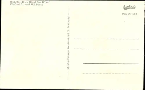 Ak Hösel Ratingen Nordrhein Westfalen, Diabetes Klinikum, Aussen- und Innenansicht
