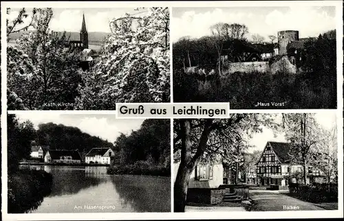 Ak Leichlingen im Rheinland, Katholische Kirche, Haus Vorst, Am Hasensprung, Balken