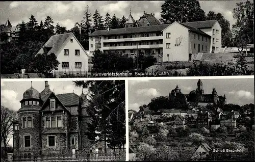 Ak Braunfels an der Lahn, Hirnverletztenheim, Schloss