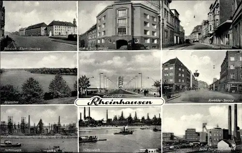 Ak Rheinhausen Duisburg, Königstraße, Hüttenwerk, Zeche