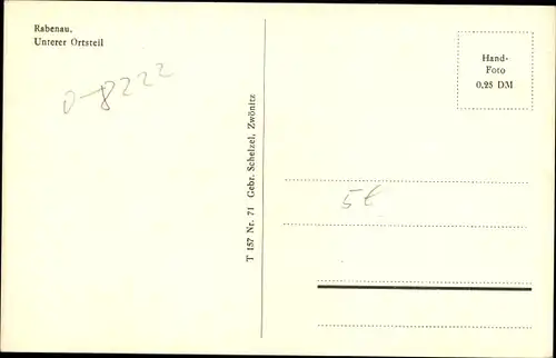 Ak Rabenau im Erzgebirge, Unterer Ortsteil