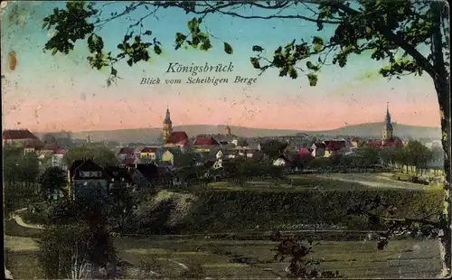 Ak Königsbrück in der Oberlausitz, Ort vom Scheibigen Berg aus gesehen