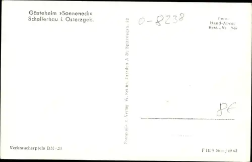 Ak Schellerhau Altenberg im Erzgebirge, Gästeheim Sonneneck