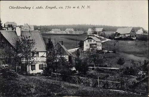 Ak Oberbärenburg Altenberg im Erzgebirge, Teilansicht