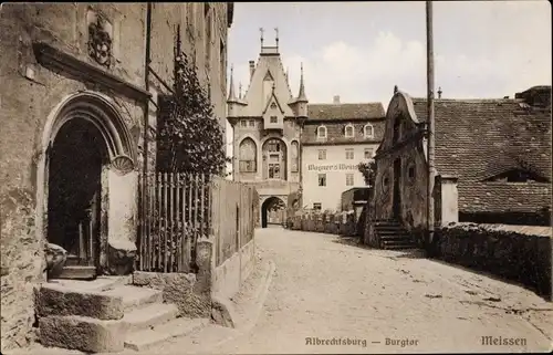 Ak Meißen Sachsen, Albrechtsburg, Burgtor