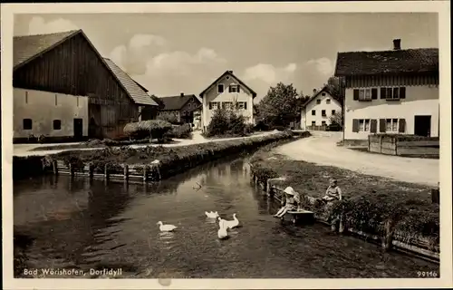 Ak Bad Wörishofen im Unterallgäu, Dorfidyll, Enten