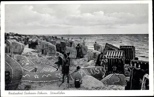 Ak Nordseebad Duhnen Cuxhaven, Strandleben, Sandburgen
