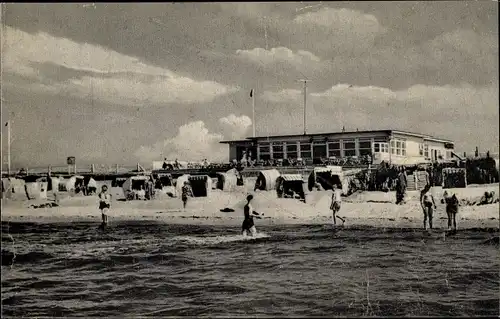 Ak Nordseebad Döse Cuxhaven, Am Strand bei Fahrenbach