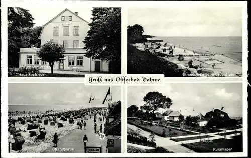 Ak Ostseebad Dahme in Holstein, Blick auf den Strand, Haus Seefrieden, Kuranlagen