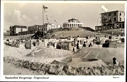 Ak Wangerooge Nordsee, Blick zum Burgenstrand, Hotels