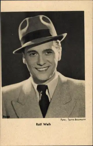 Ak Schauspieler Rolf Weih, Portrait, Hut, Ross Verlag