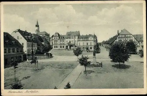 Ak Hartenstein im Erzgebirge Sachsen, Marktplatz