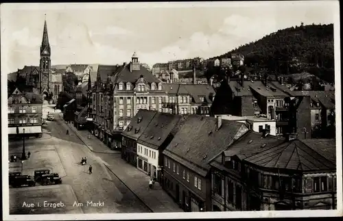 Ak Aue im Erzgebirge Sachsen, Am Markt