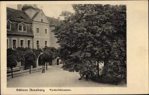 Ak Annaburg Sachsen Anhalt, Schloss, Vorderschlosstor