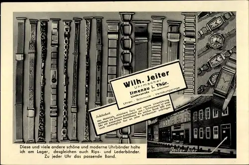 Ak Ilmenau in Thüringen, Uhrmacher Wilh. Jeiter, Lindenstraße, Uhrbänder
