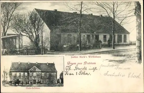 Ak Berlin Zehlendorf Dahlem, Wirtshaus von Justine Mark, Gutsschloss