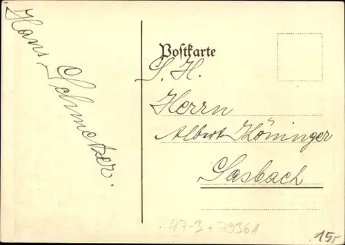 Studentika Ak Sasbach am Kaiserstuhl, Einjähriges der Realschule 1929