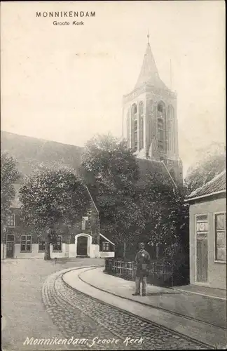 Ak Monnickendam Waterland Nordholland Niederlande, Groote Kerk
