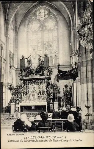 Ak Les Gardes Maine et Loire, Interieur du Nouveau Sanctuaire de Notre Dame des Gardes