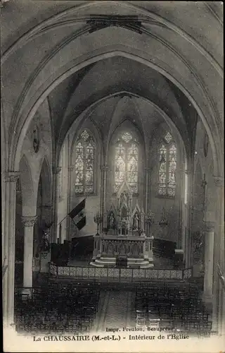 Ak La Chaussaire Maine et Loire, Interieur de l'Eglise
