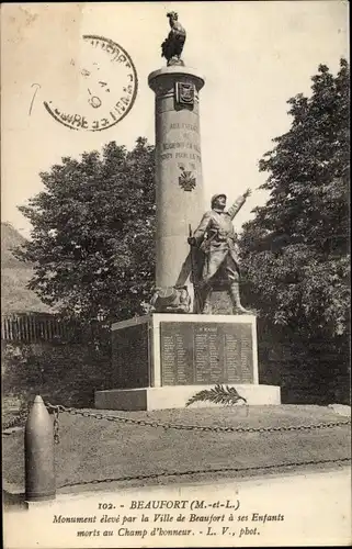 Ak Beaufort  Maine et Loire, Monument eleve par la Ville de Beaufort a ses Enfants morts