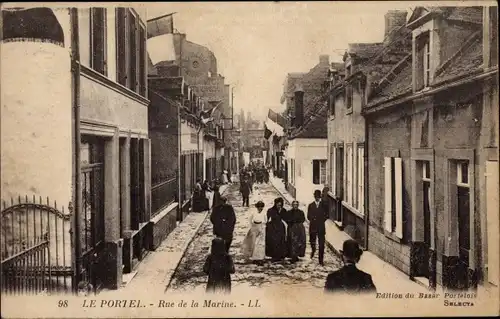 Ak Le Portel Pas de Calais, Rue de la Marine