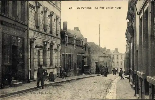 Ak Le Portel Pas de Calais, Rue Victor Hugo