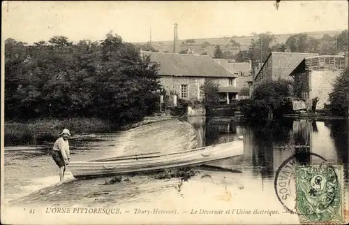 Ak Thury Harcourt Calvados, Le Deversoir et l'Usine electrique