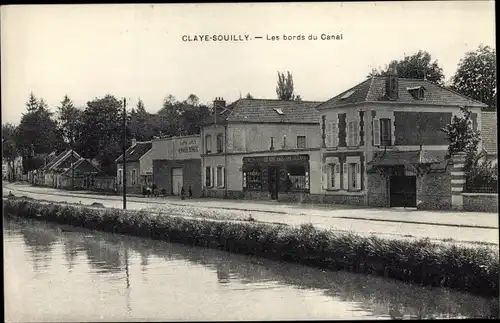 Ak Claye Souilly Seine et Marne, Les bords du Canal