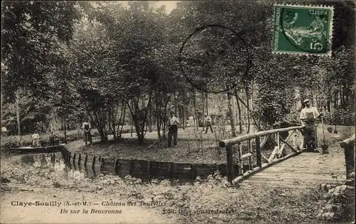 Ak Claye Souilly Seine et Marne, Chateau des Tourelles, Ile sur Beuvronne