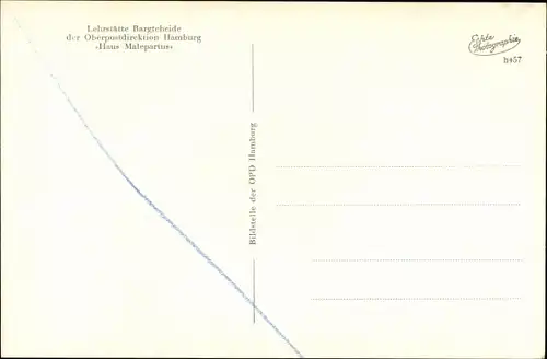 Ak Bargteheide in Holstein, Lehrstätte der Oberpostdirektion Hamburg, Haus Malepartus, Innenansicht