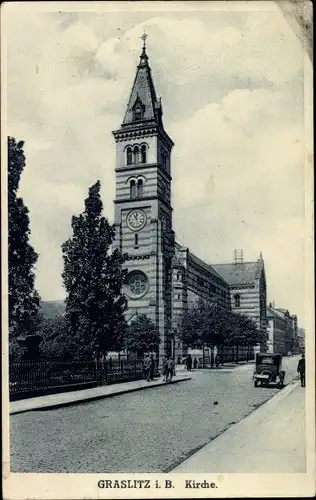 Ak Kraslice Graslitz Räumertal Reg Karlsbad, Kirche