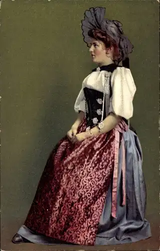 Ak Kanton Bern Schweiz, Bernerin, Moderne Tracht