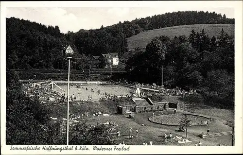 Ak Hoffnungsthal Rösrath im Rheinisch Bergischen Kreis, Freibad aus Vogelschau