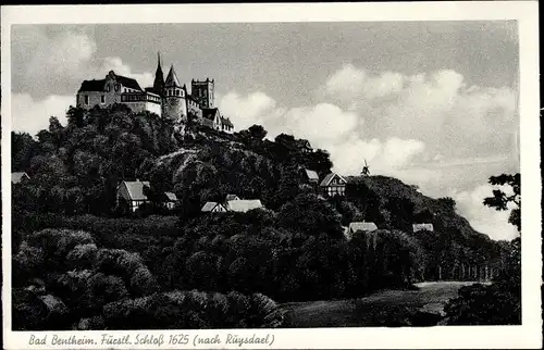 Ak Bad Bentheim Niedersachsen, Blick auf das fürstliche Schloss, nach Ruysdael